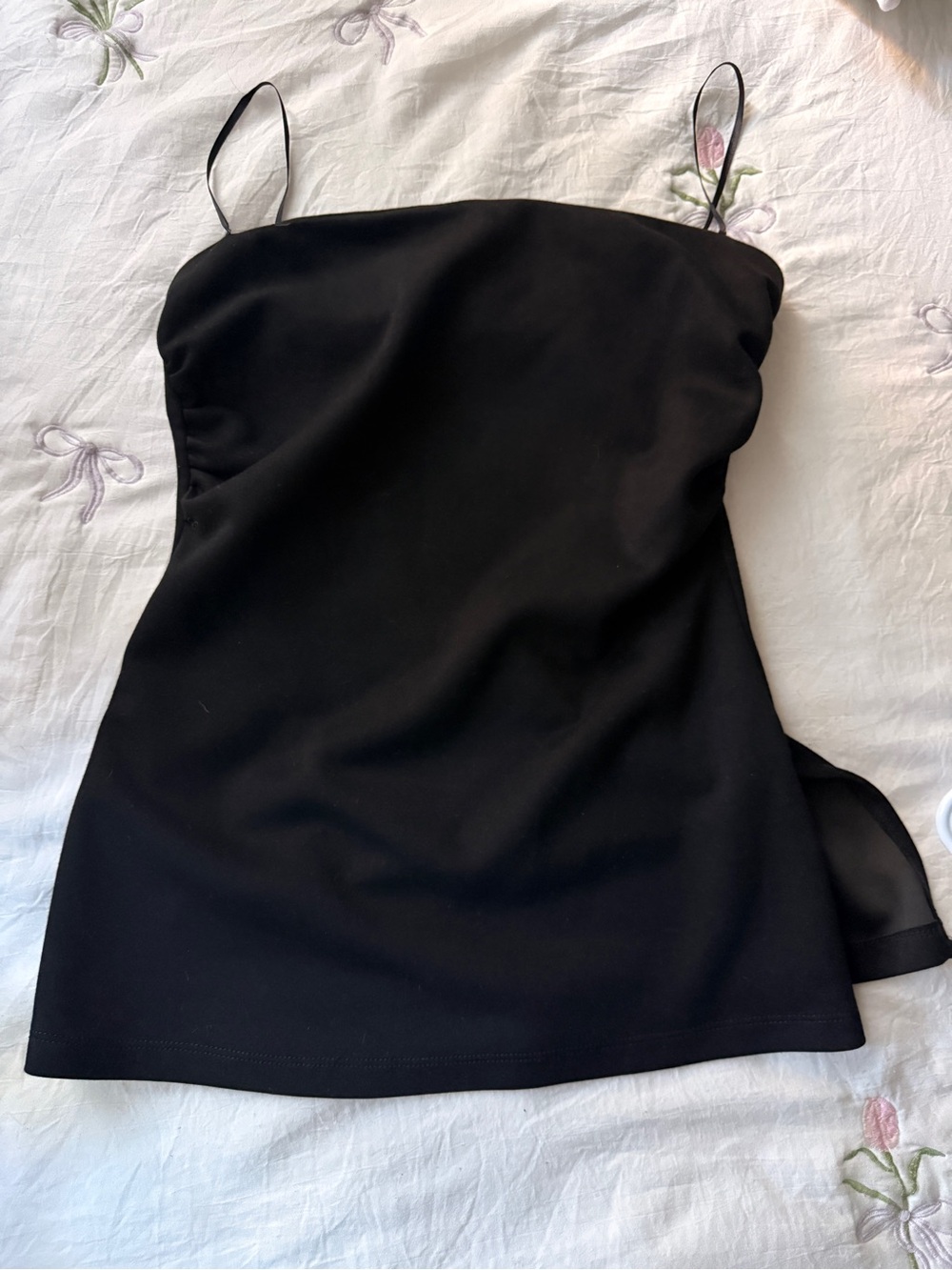 black strapless top